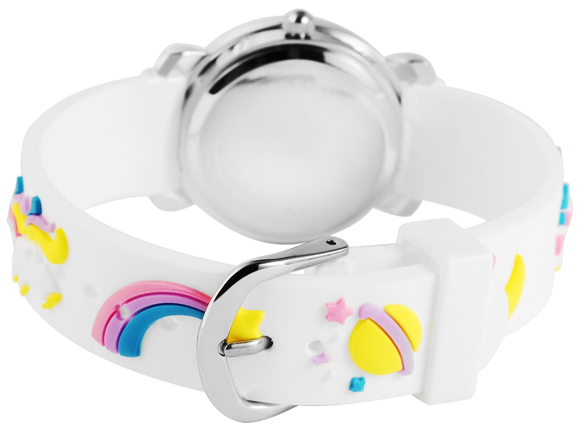 Excellanc Kinderarmbanduhr, Silikonarmband, silberfarben/weiß