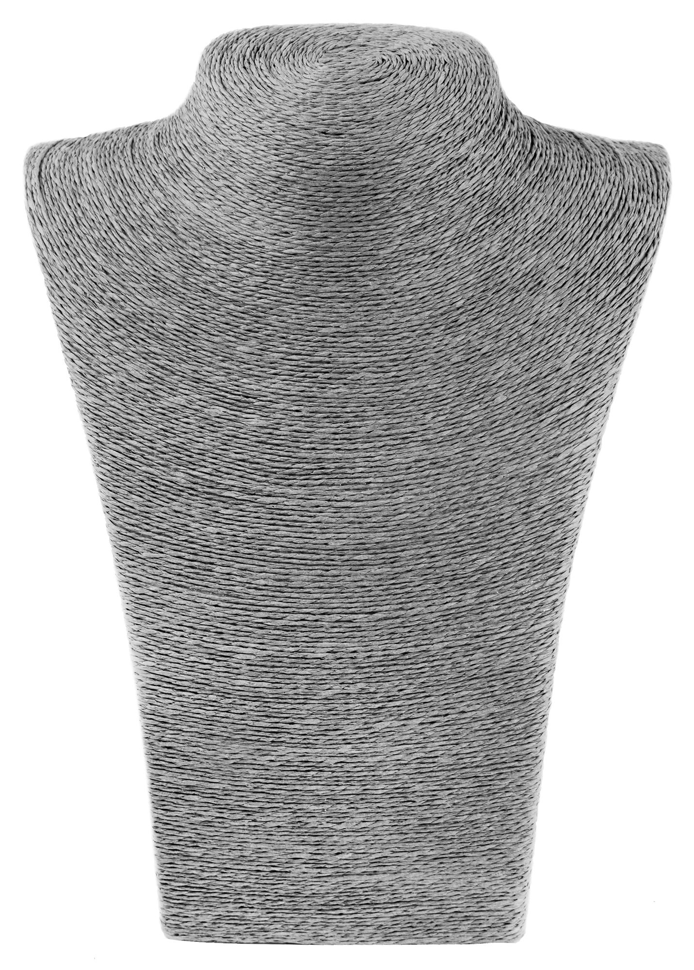 Büste aus Bastfaser, grau, 27 cm x 21 cm x 12 cm