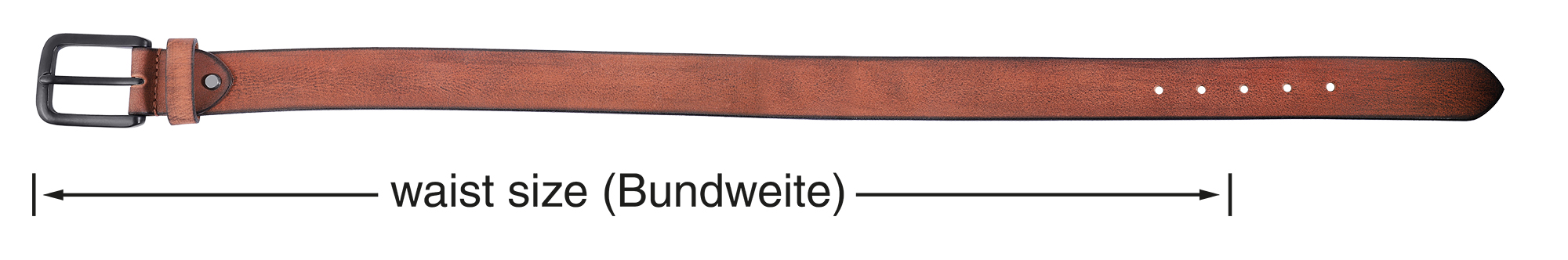 Leonardo Verrelli Echtleder Gürtel, braun, kürzbar, 100 cm