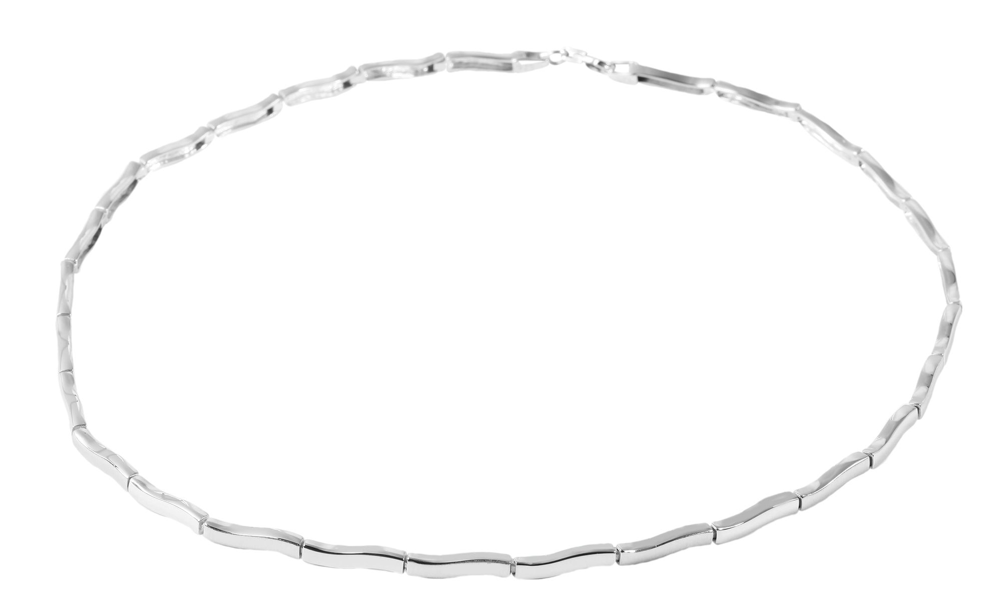 925/- Echt Silber Halskette "Alania", matt/poliert, 925/rhodiniert