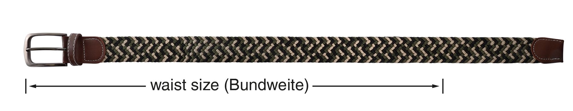 Flechtgürtel aus Textil in den Längen 100 cm (S)