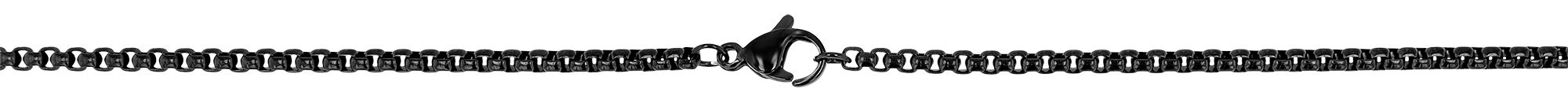 Akzent Erbskette mit Anker, Edelstahl, ionenplattiert, 60 cm, schwarz