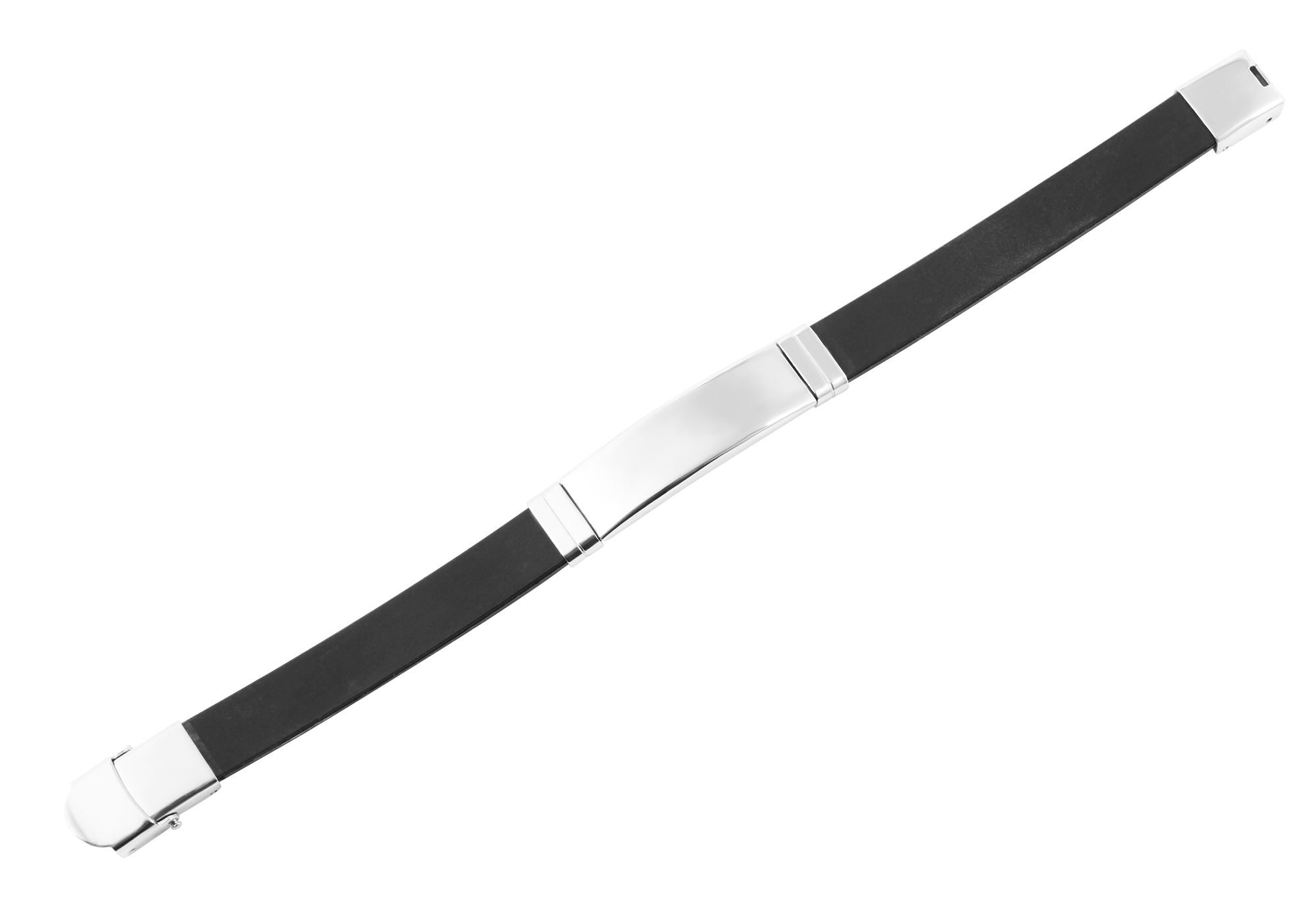 "Nadra",Akzent Armband aus Silikon und Edelstahl in Schwarz