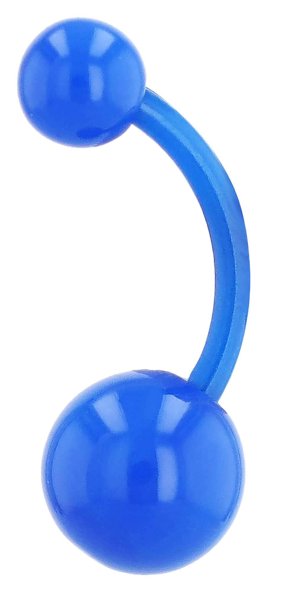 "Mirnesa" Bauchnabelpiercing, VE 6 aus Kunststoff, Länge 10 mm/ Stärke 1,5 mm, blau