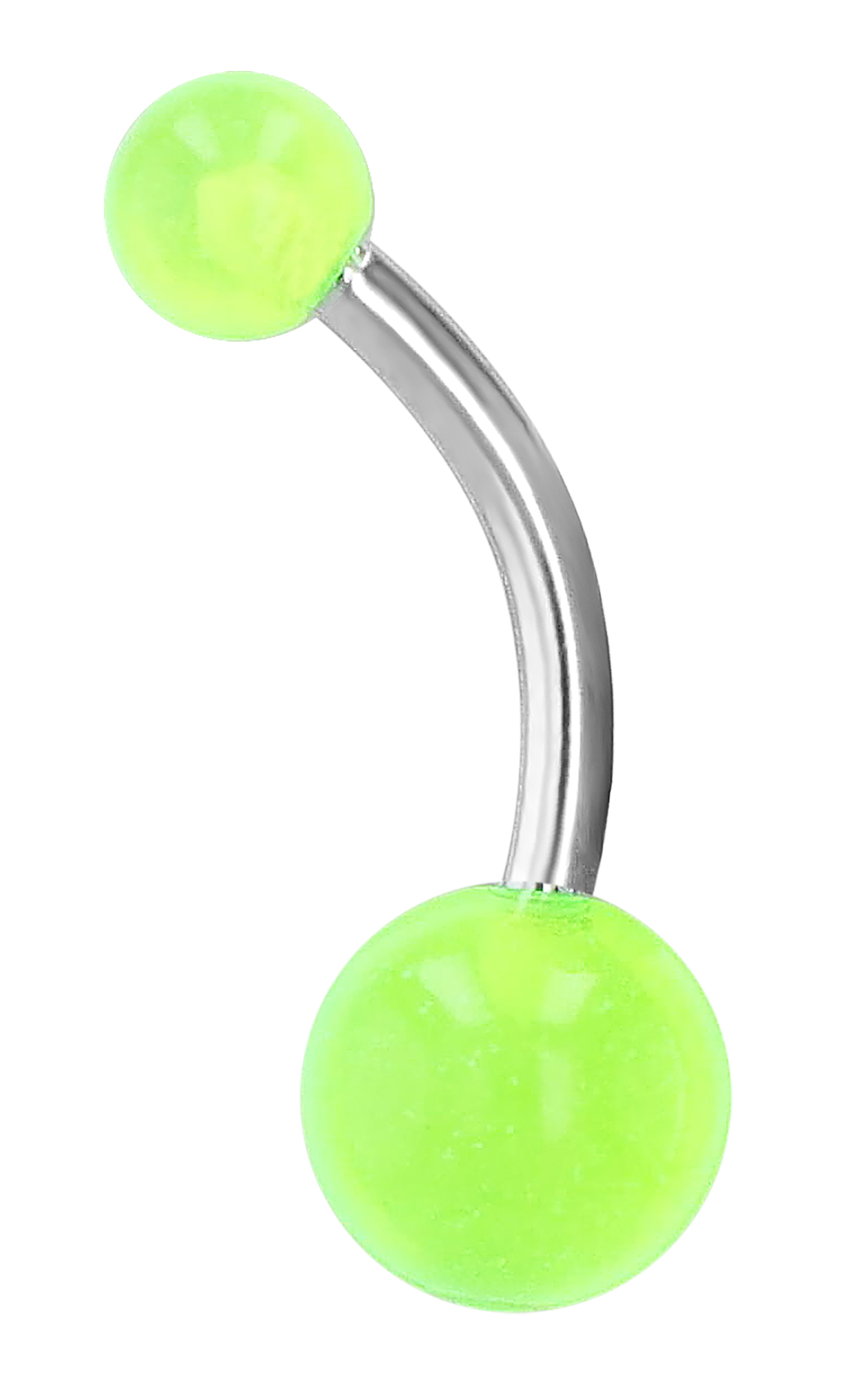"Nurdane" Bauchnabelpiercing, VE 6, Edelstahl, Länge 10 mm/ Stärke 1,5 mm, neongrün