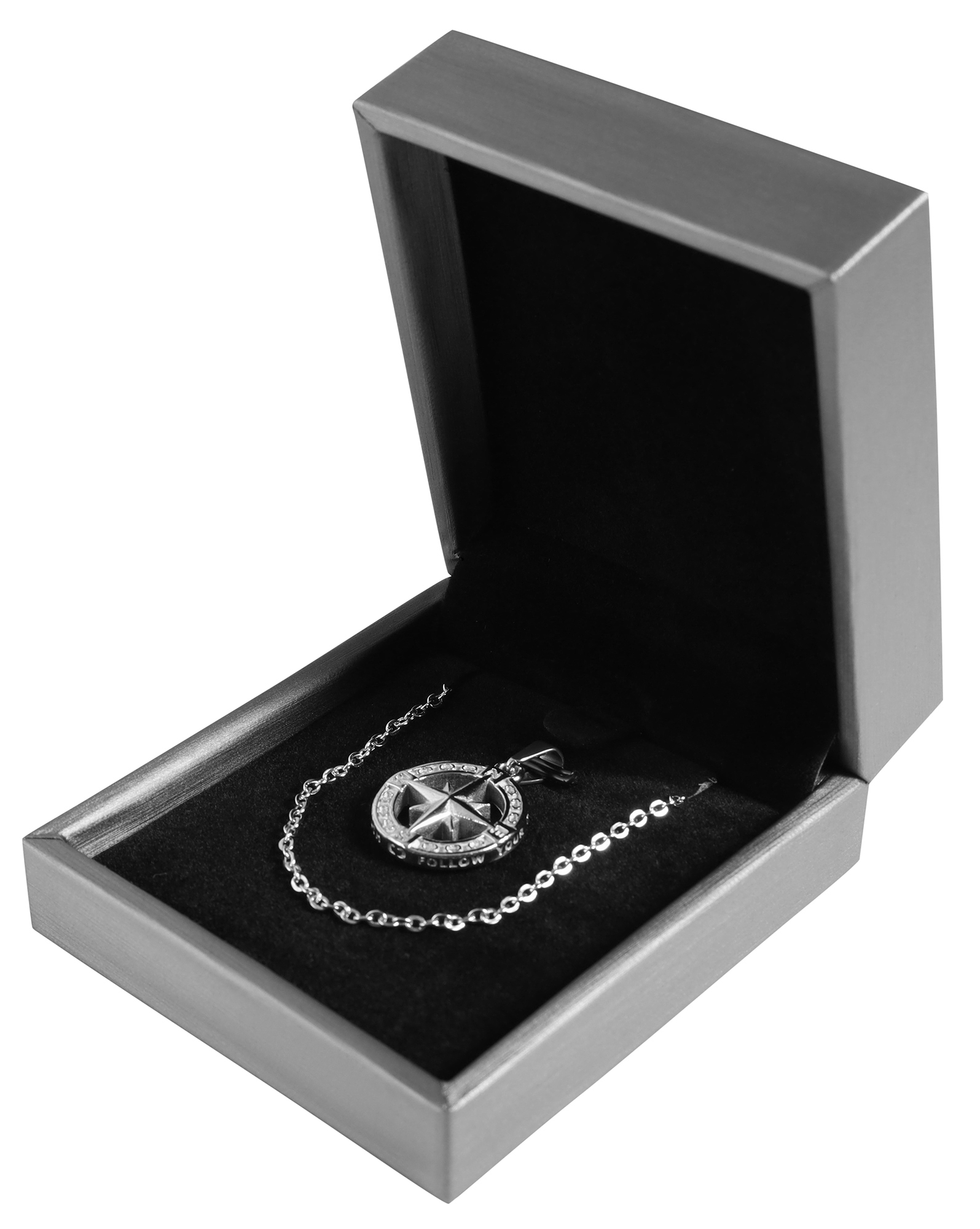 Schmuckbox (Kette) 7,4 x 8,4 cm, Kunststoff, grau, VE10