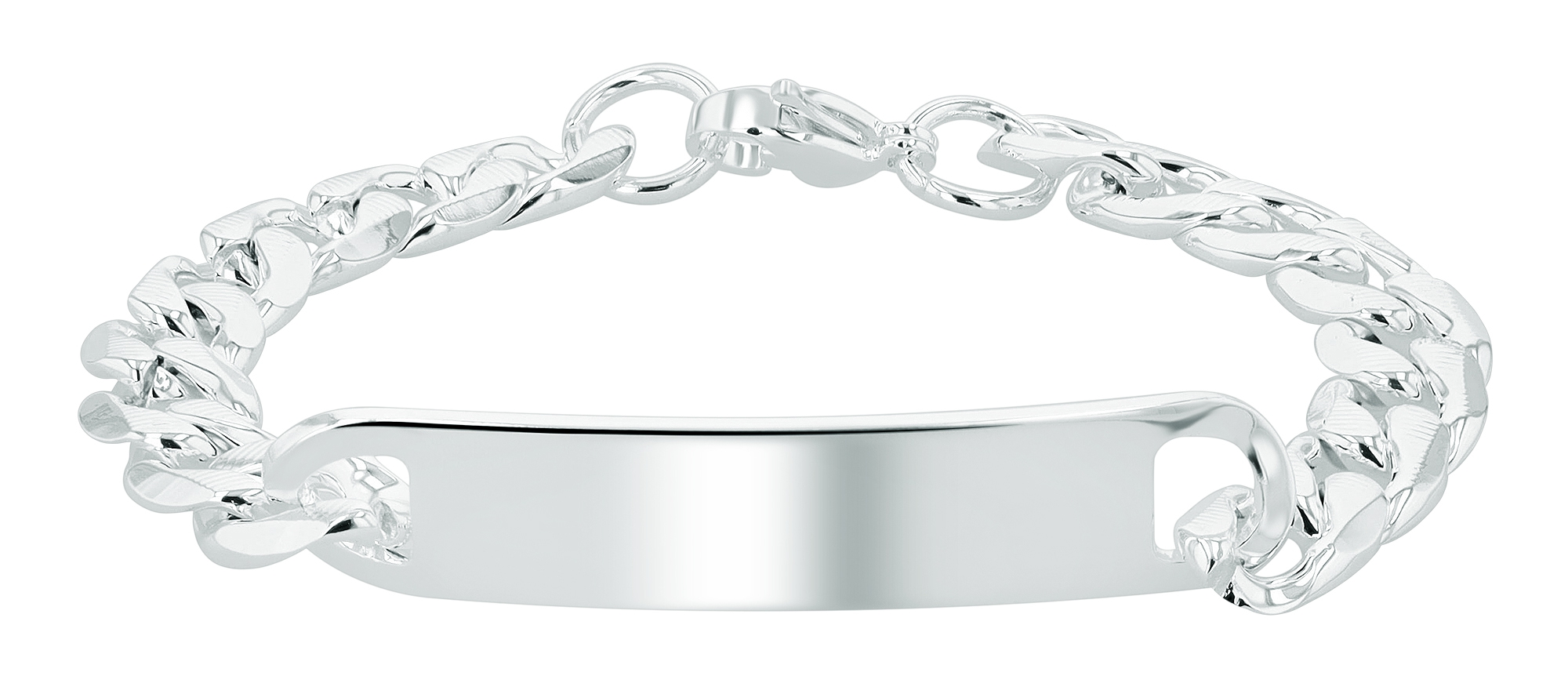 Akzent Panzerarmband "Riley" aus Edelstahl, Gravurplatte, 21 cm