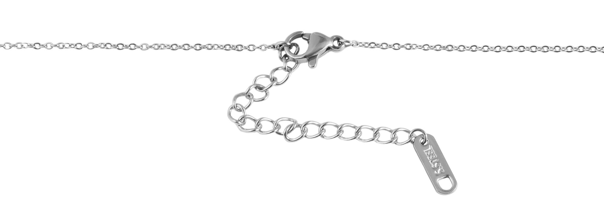 Edelstahl Schmuckset, Kette 43 + 5cm mit Anhänger + Ohrringe, tricolor