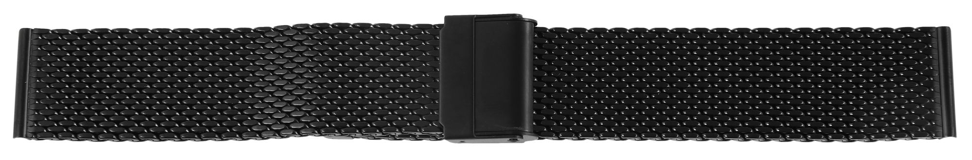 Edelstahl Milanese-Uhrenarmband, schwarz, 20 mm