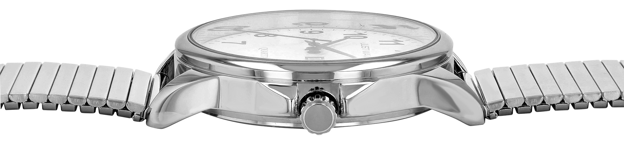 Just Watch "Bruno" Herrenuhr Ø 39 mm, Edelstahl Zugband, silberfarben/ weiß
