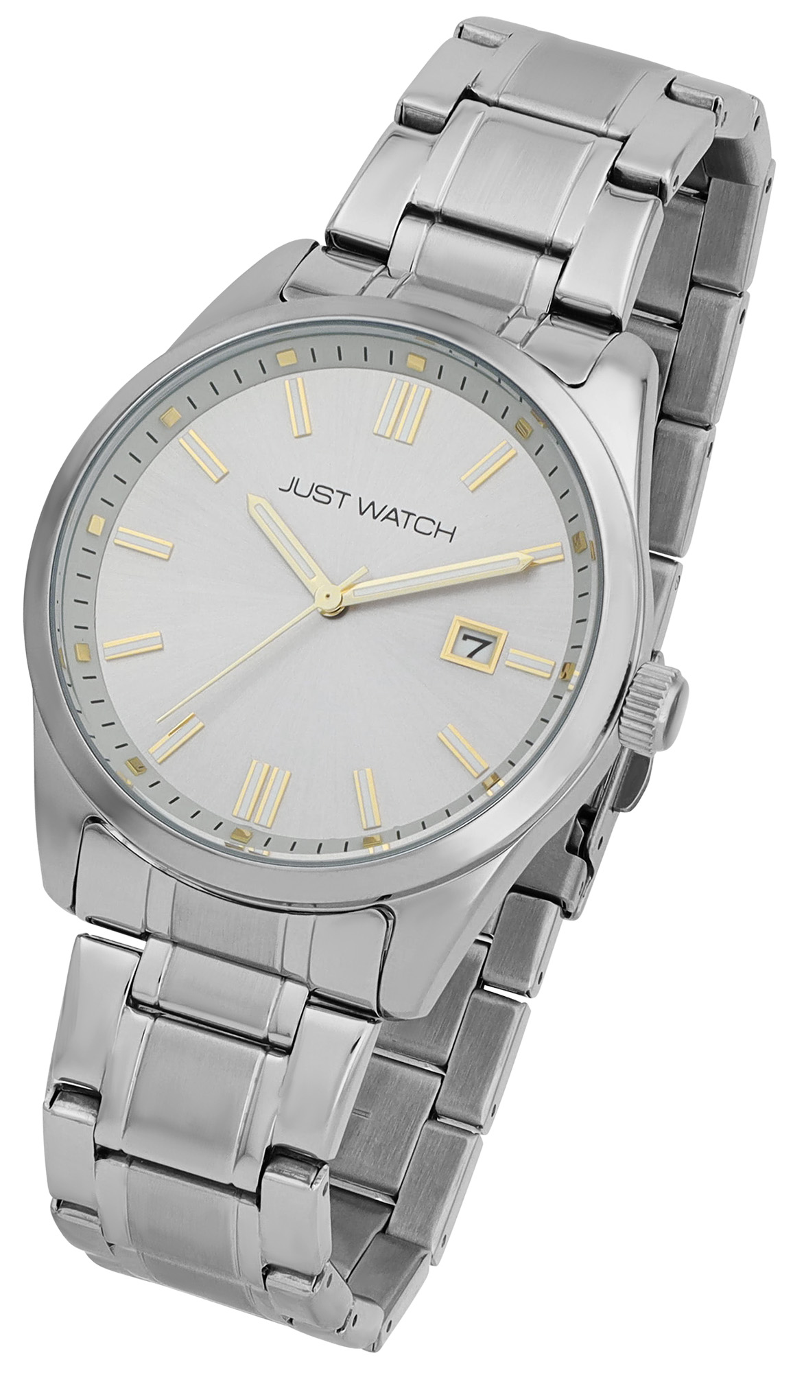 JUST WATCH Herrenuhr "Theo" mit Edelstahlband, Ø 42 mm, silberfarben, 5ATM