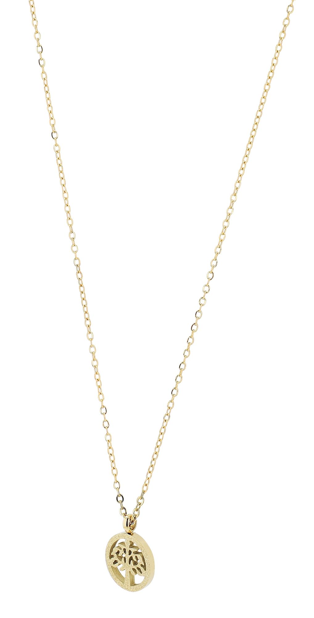 "Lumina", Akzent Edelstahl Lebensbaum-Schmuckset, sandgestrahlt, goldfarben