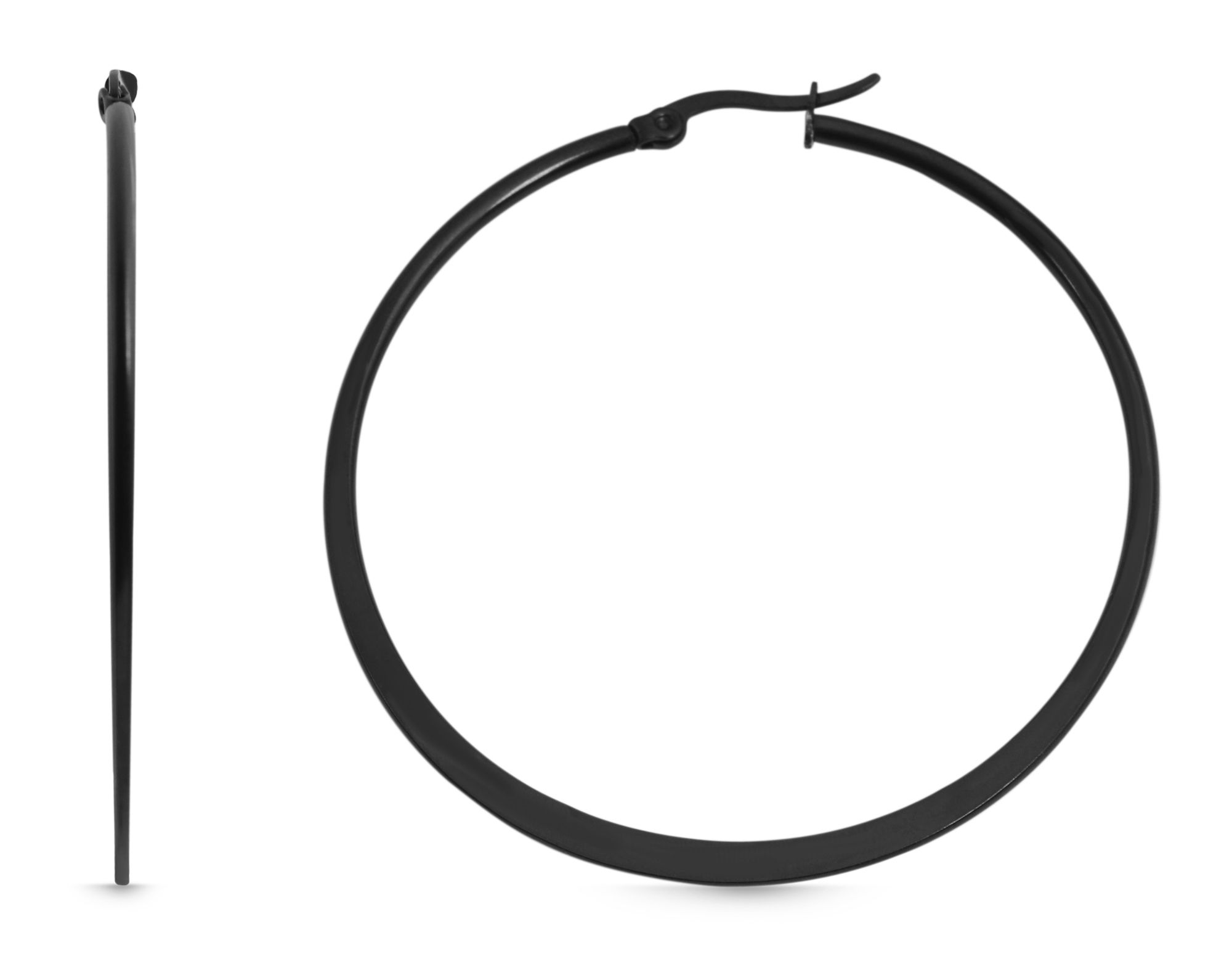 "Noir" Edelstahl Creolen Ø 49 mm, schwarz