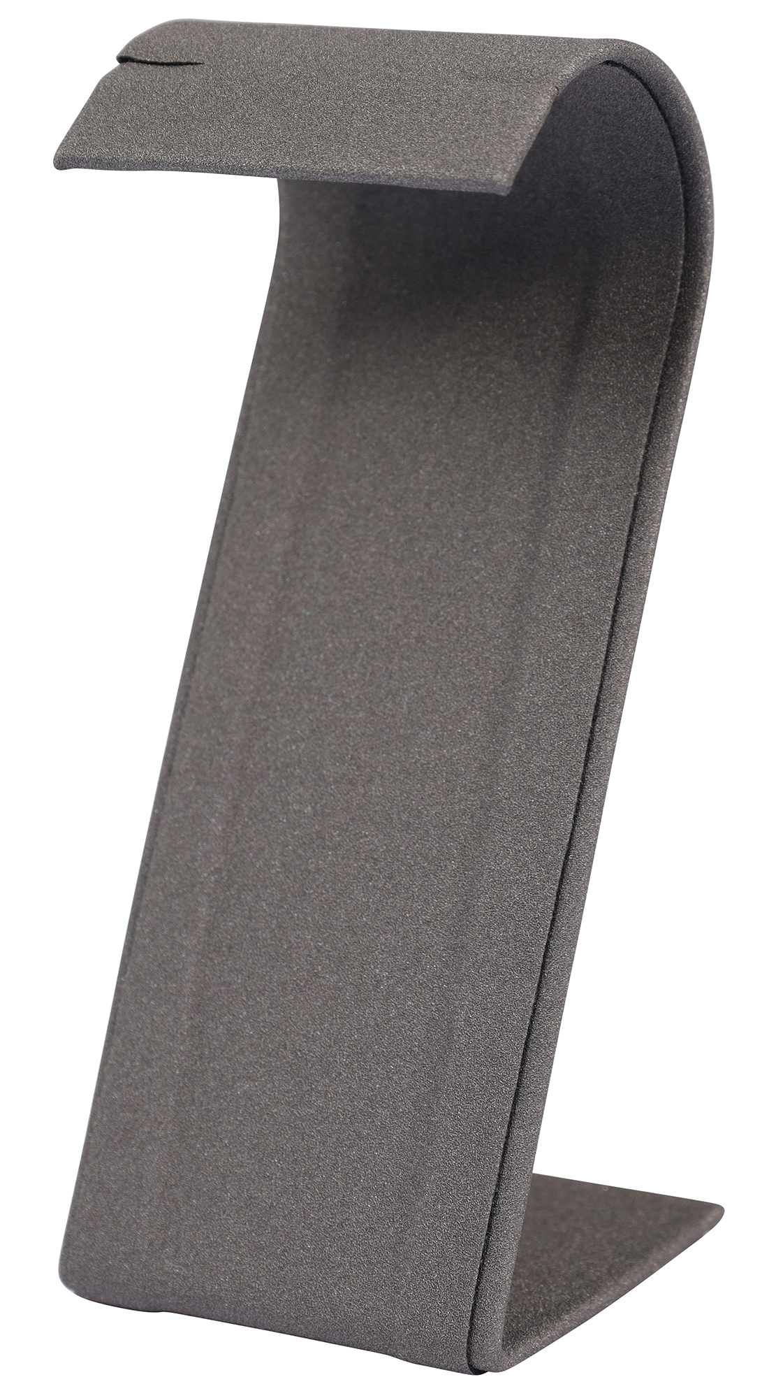 Aufsteller für Ohrhänger/ Creolen, PU-Überzug/ Metall, grau