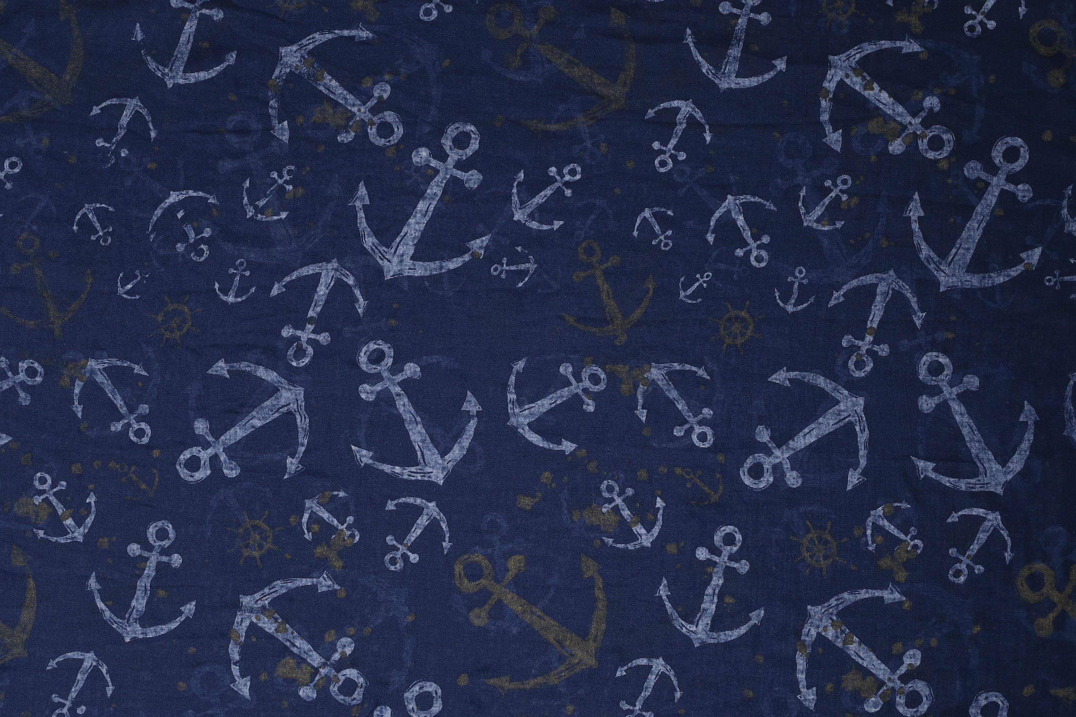 Schalpaket/ Loops, 70 x 180 cm, 30% Baumwolle 70% Viskose, VE 4, blau + Anker