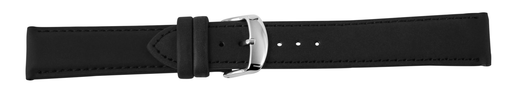 Echtleder Uhrenarmband, schwarz, 18 mm