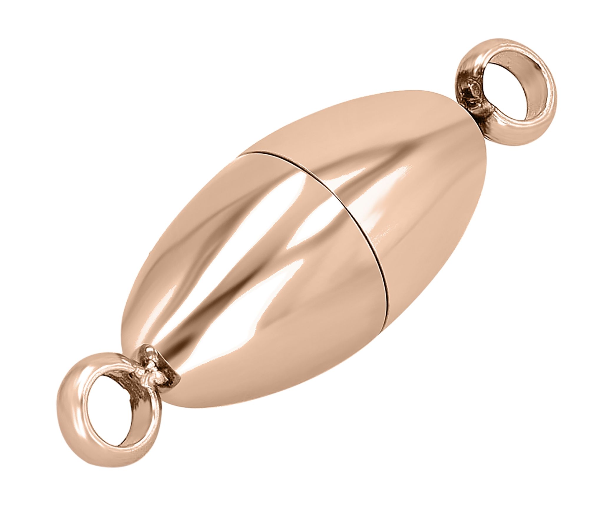 Magnetschließe oval, Edelstahl IPR poliert  8 mm