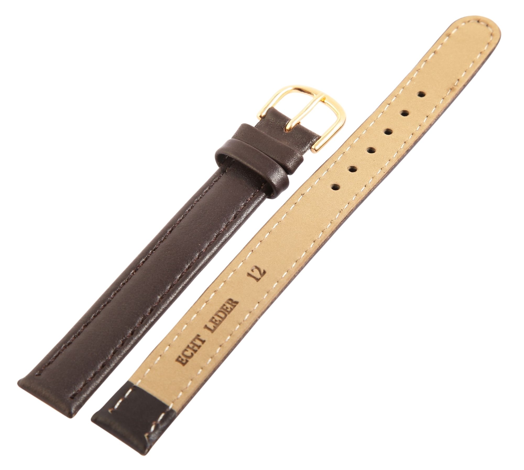 Basic Echtleder Armband in dunkelbraun, glatt, flach, 16 mm, VE 12