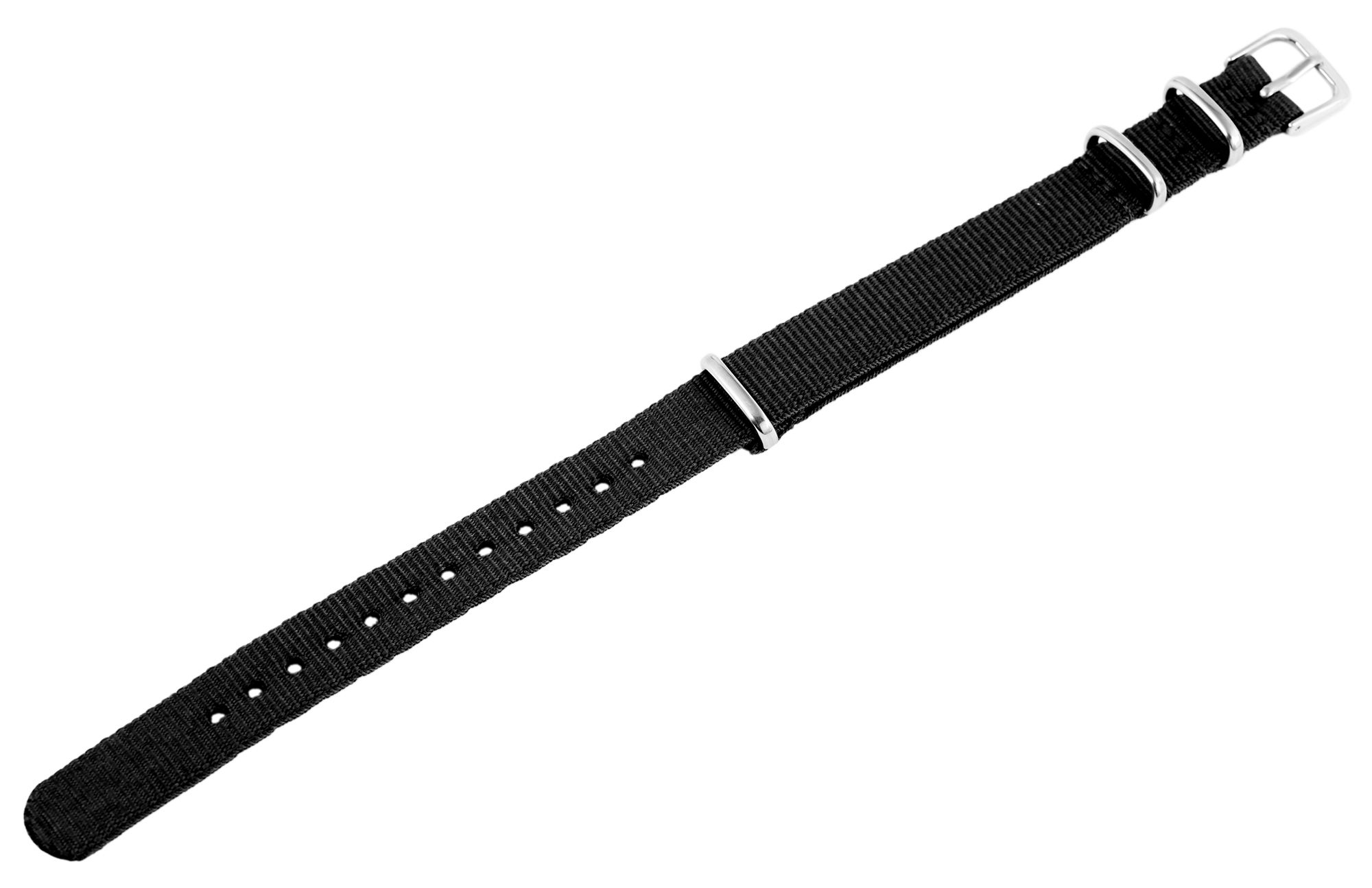 Nylon-Uhrenarmband, schwarz, Dornschließe, 22 mm