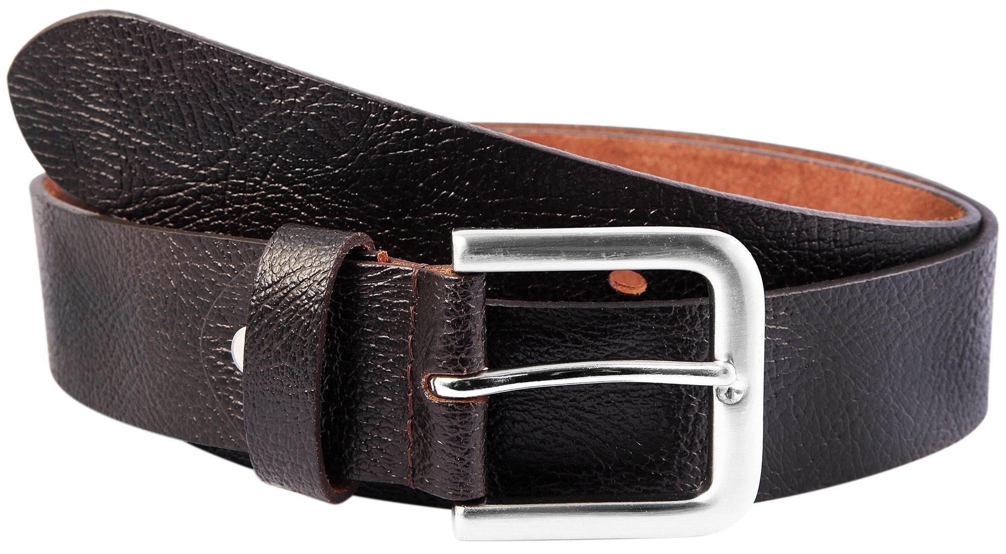 Leonardo Verrelli Echt Leder Gürtel, braun, kürzbar, 110 cm