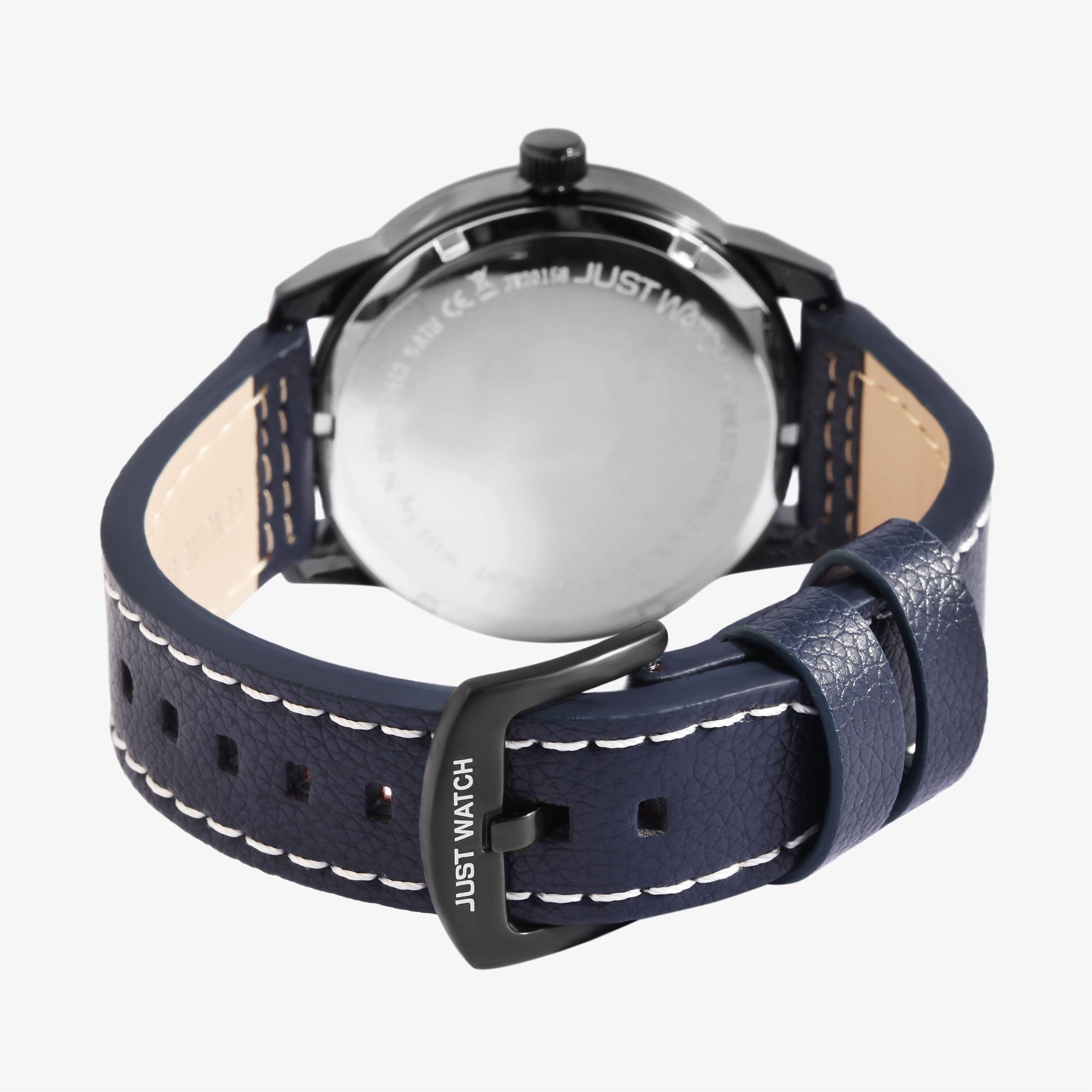 JUST WATCH "Benedict" Herrenuhr mit Echtlederband, Blau
