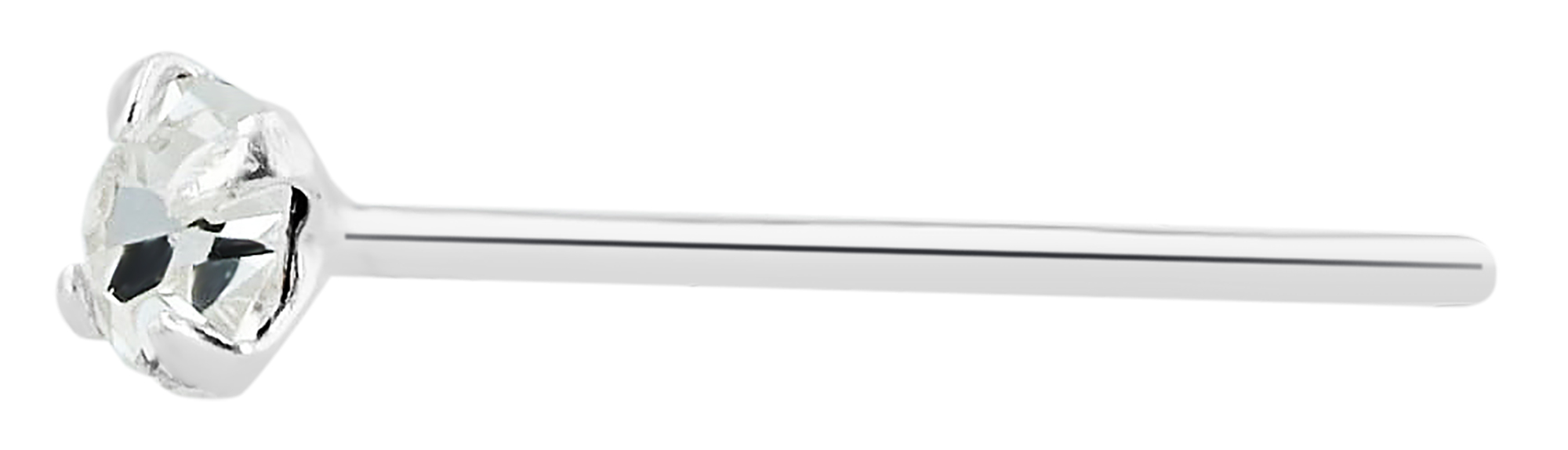 "Volkhilde" I-förmiger Nasenstecker/ Nasenpiercing , 925/- Echt Silber, rhodiniert, VE-20 Stück