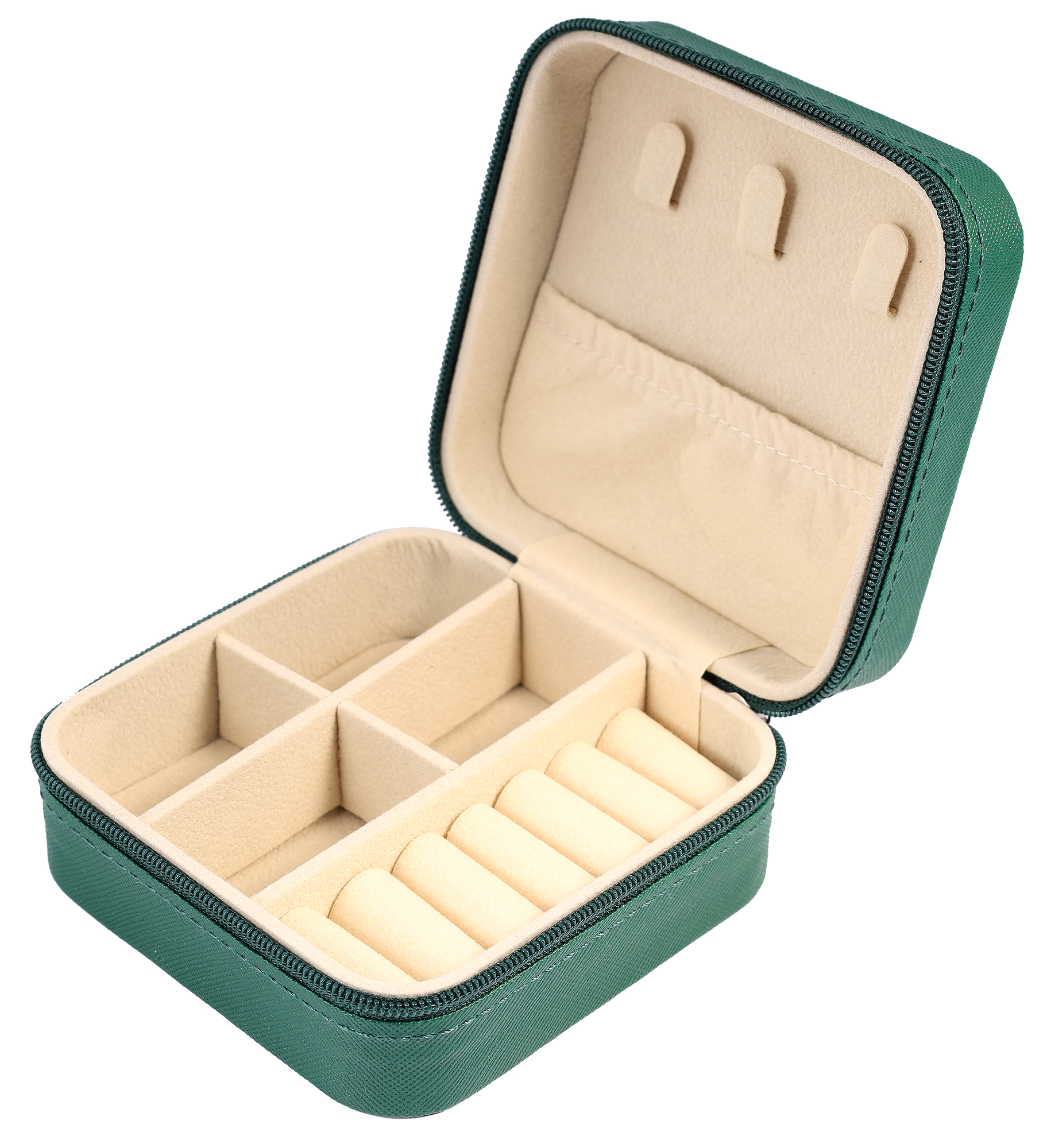 Aufbewahrungsbox für Schmuck/ Schmuck-Etui, 10 x 10 cm, grün