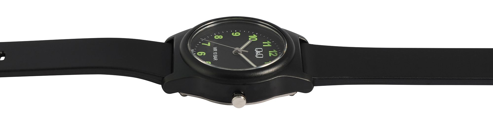 Q&Q Jugenduhr Ø 30 mm, Resinband, schwarz (grün)
