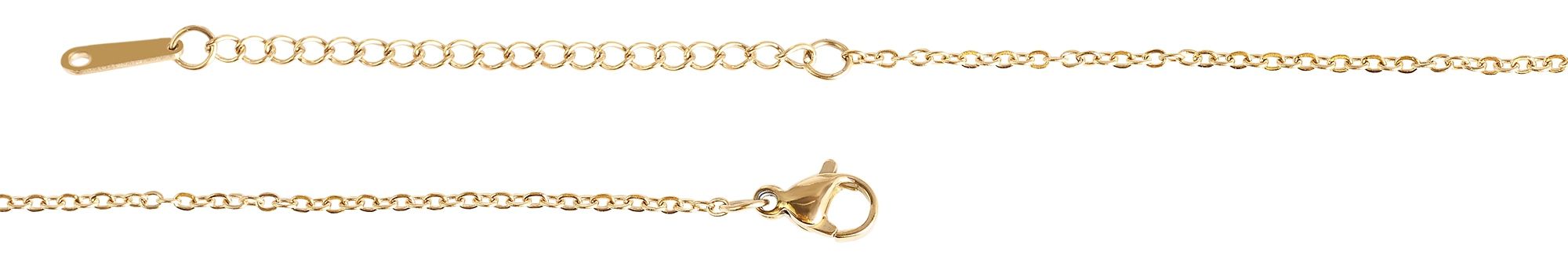 "Katrin", Edelstahl Kette mit Anhänger - Herz, Gravur, 45 + 5 cm, godfarben