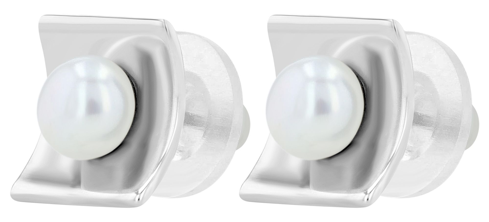 "Alo", 925/- Echt Silber Ohrstecker mit Süßwasserperle, silber, rhodiniert
