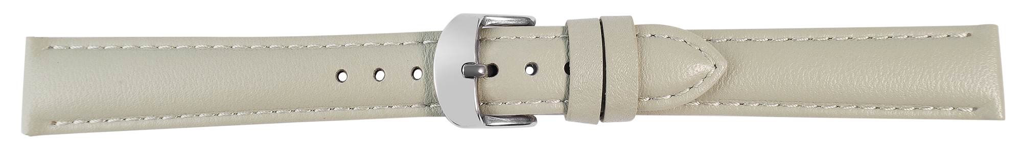 Gr 12 mm Uhrenarmband aus Echtleder in grau, genäht