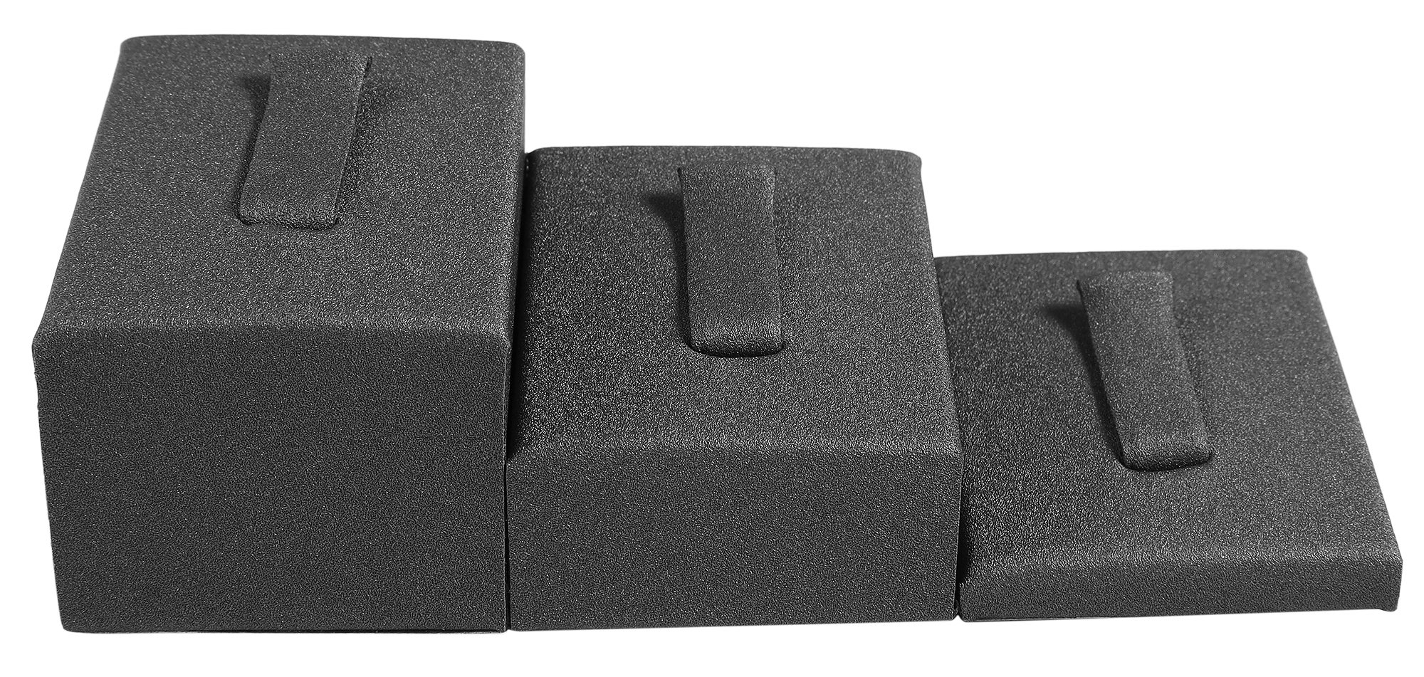 3er Set Ringaufsteller (Dekoserie Soft), PU-bezogen, grau
