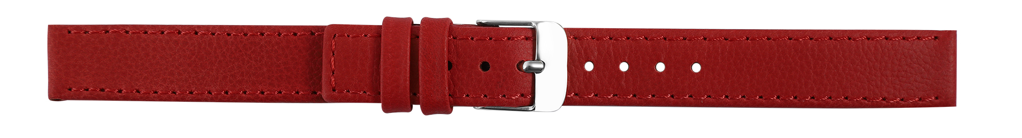 Echtleder-Uhrenarmband "super-soft", rot, Naht, 10 mm