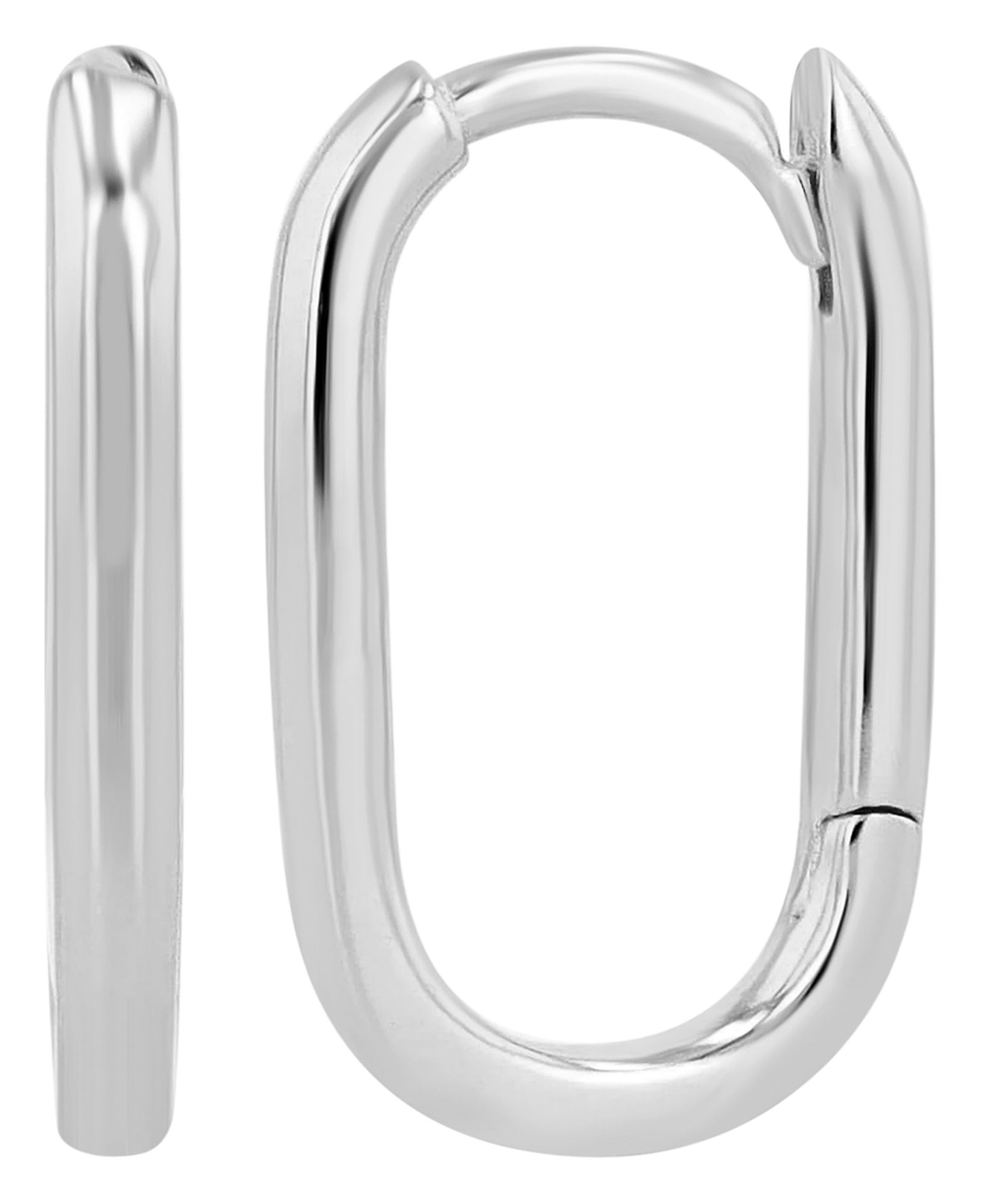 "Adalya" 925/- Echt Silber ovale Creole, rhodiniert