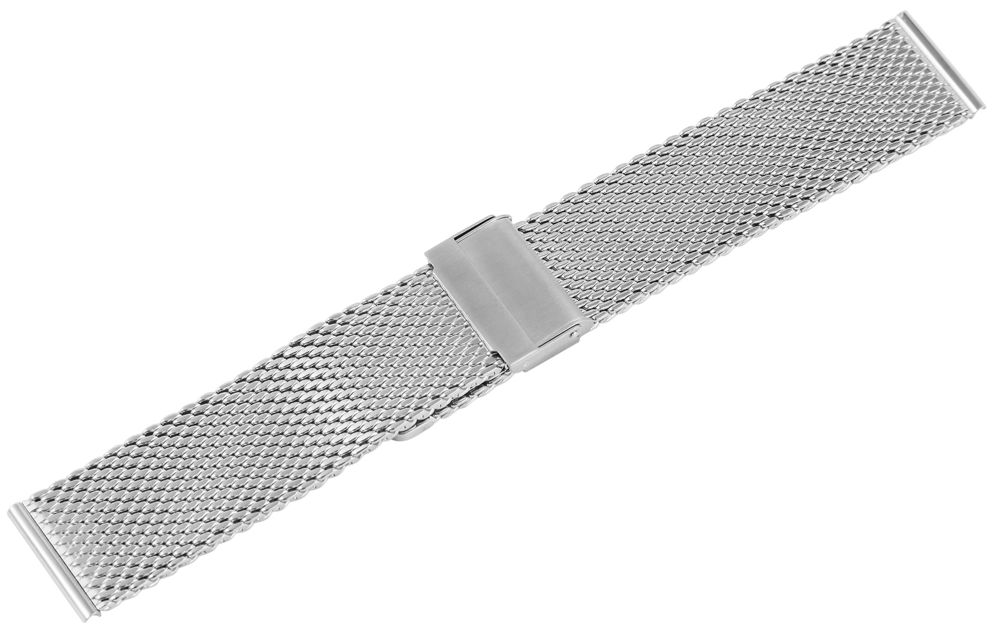 Edelstahl Milanese-Uhrenarmband, silberfarben, 18 mm