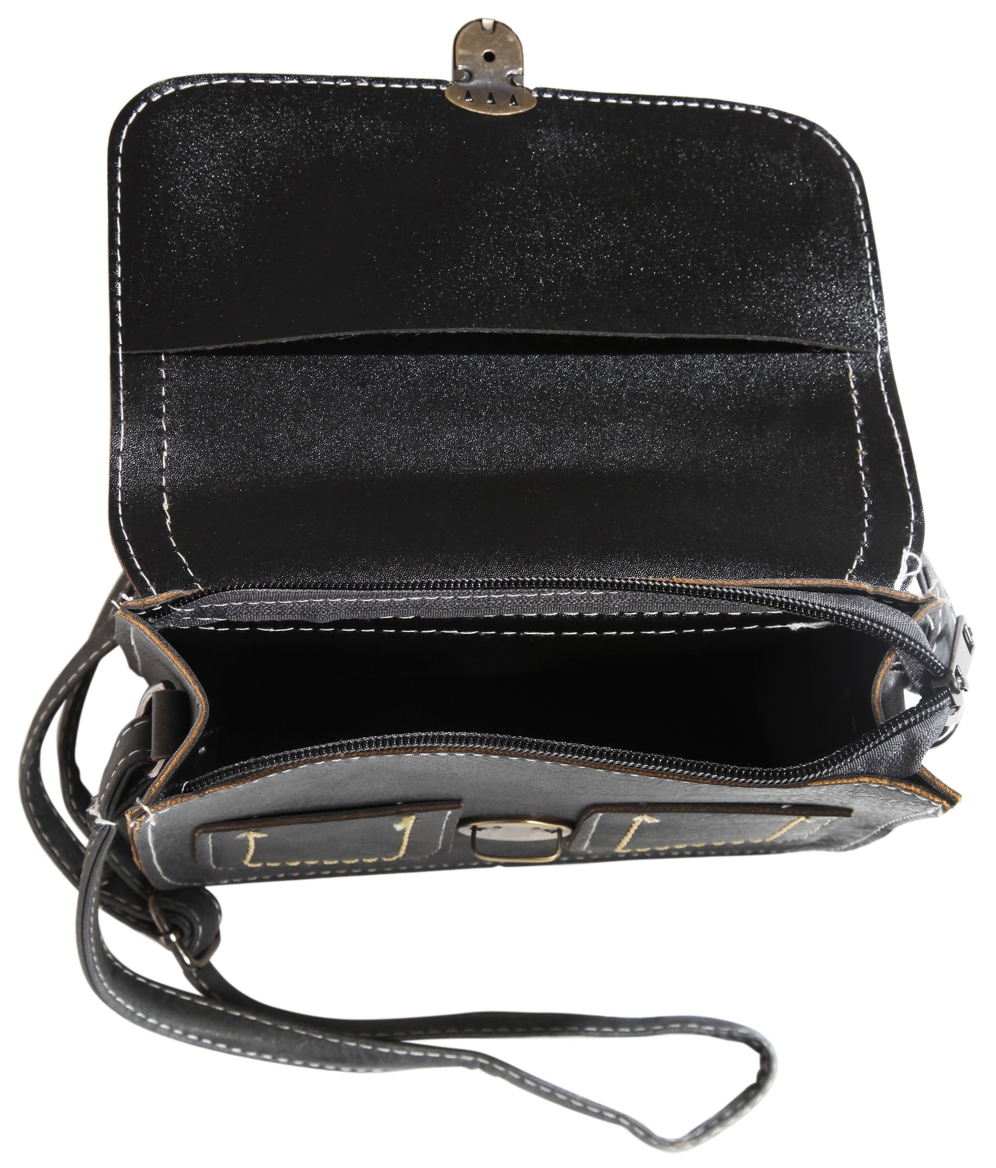Damen Handtasche aus Lederimitation, grau