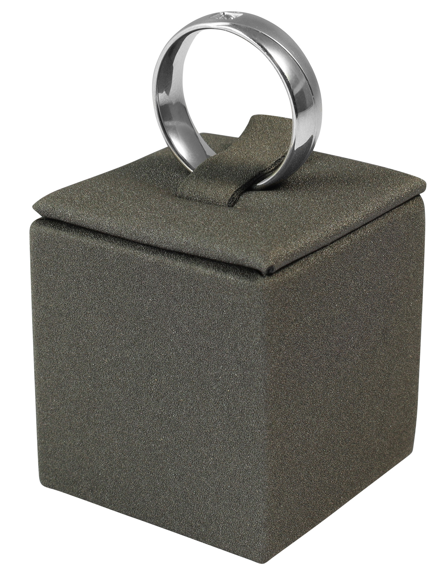 Ringaufsteller (Dekoserie Soft), PU-bezogen, Höhe 4 cm, grau