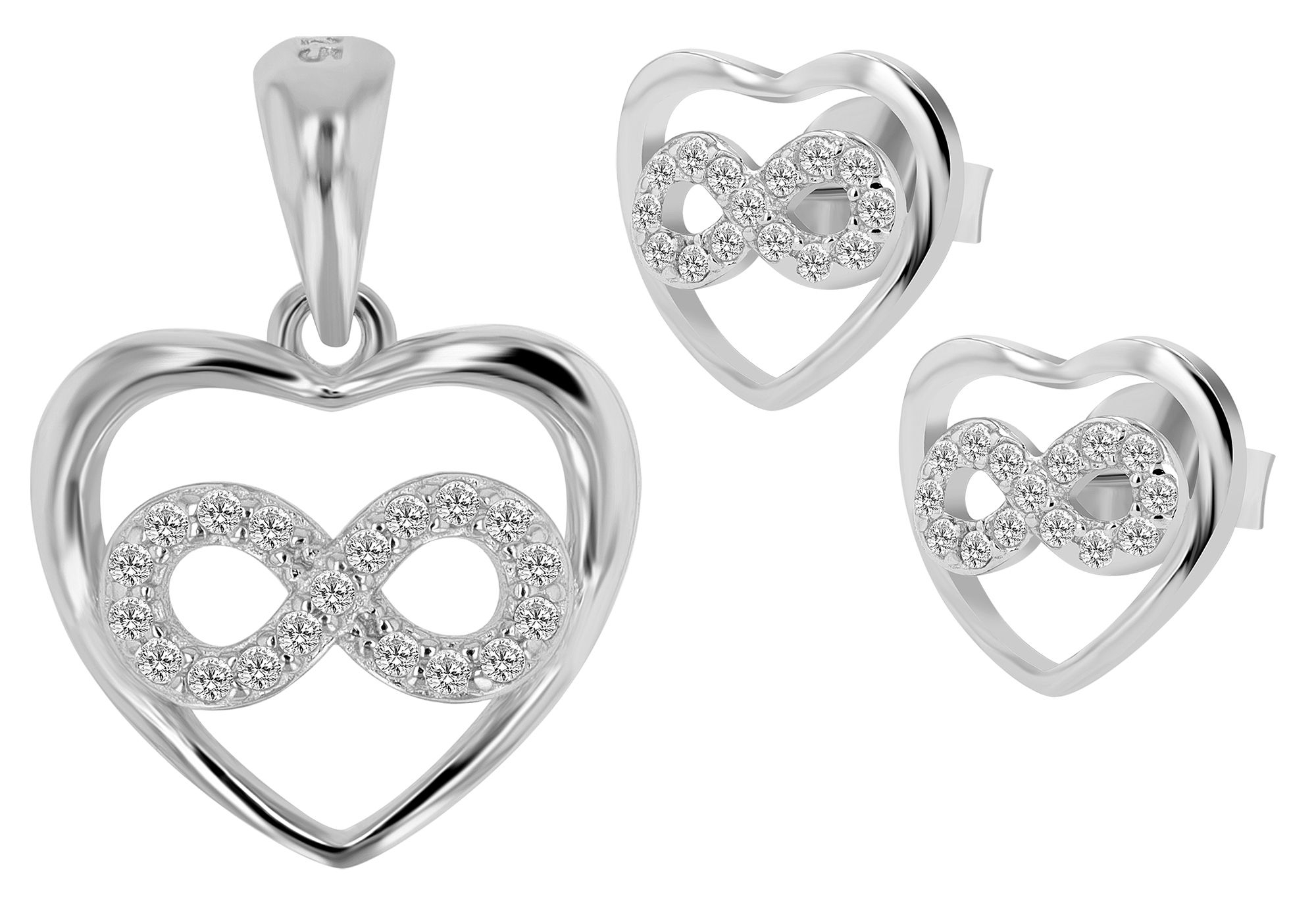 925/- Echt Silber Schmuckset "Idis" mit Ohrringen und Anhänger