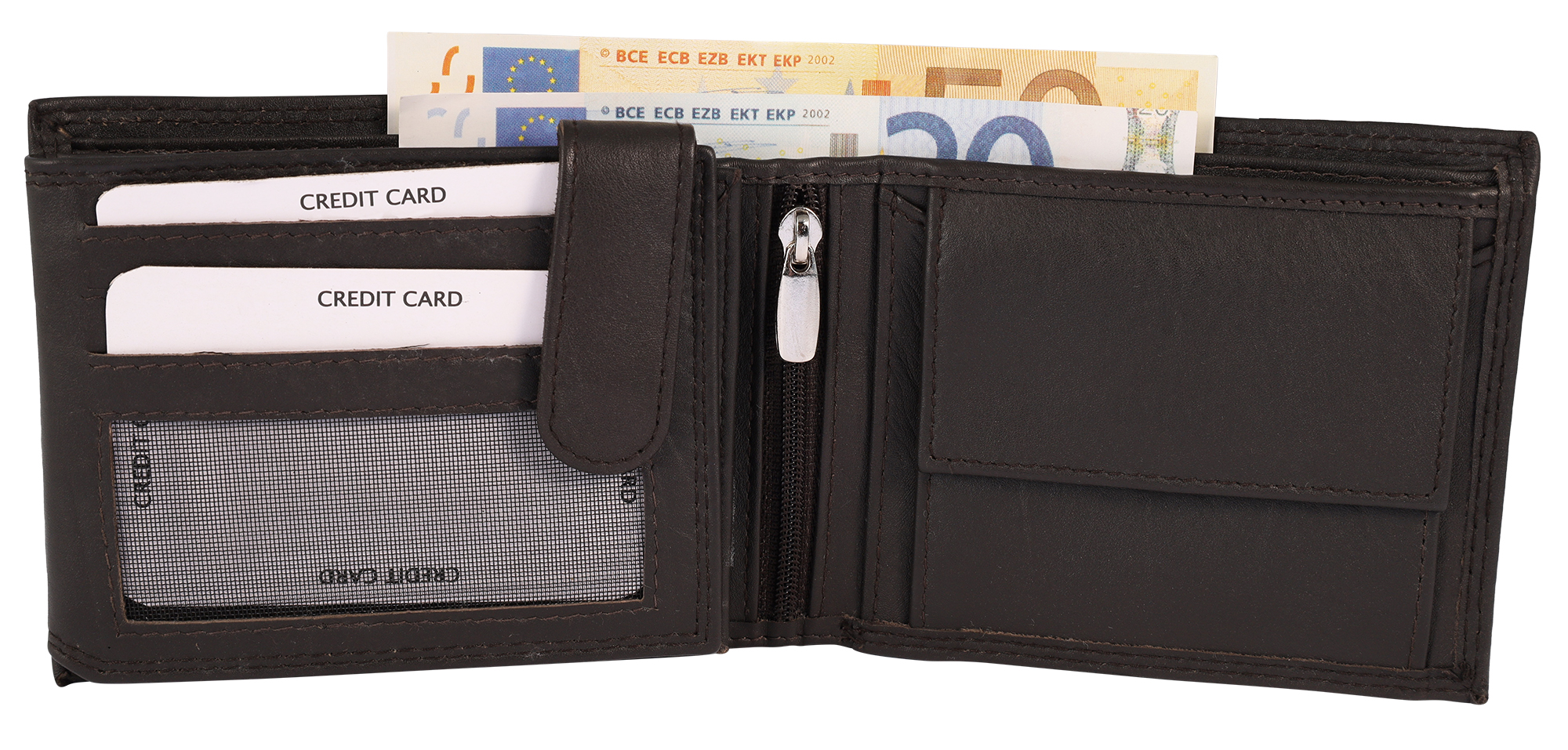 Leonardo Verrelli Echtleder (Nappa) Geldbörse, RFID, Querformat