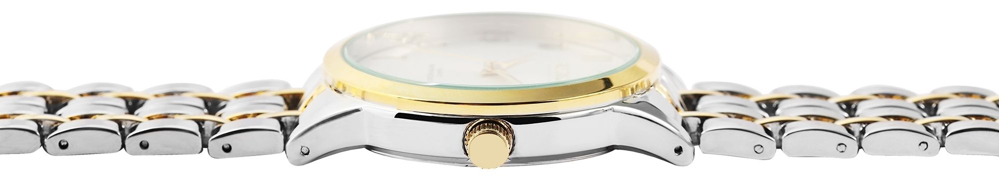 Akzent Exclusive Herrenarmbanduhr mit Metallband, silber- und goldfarben