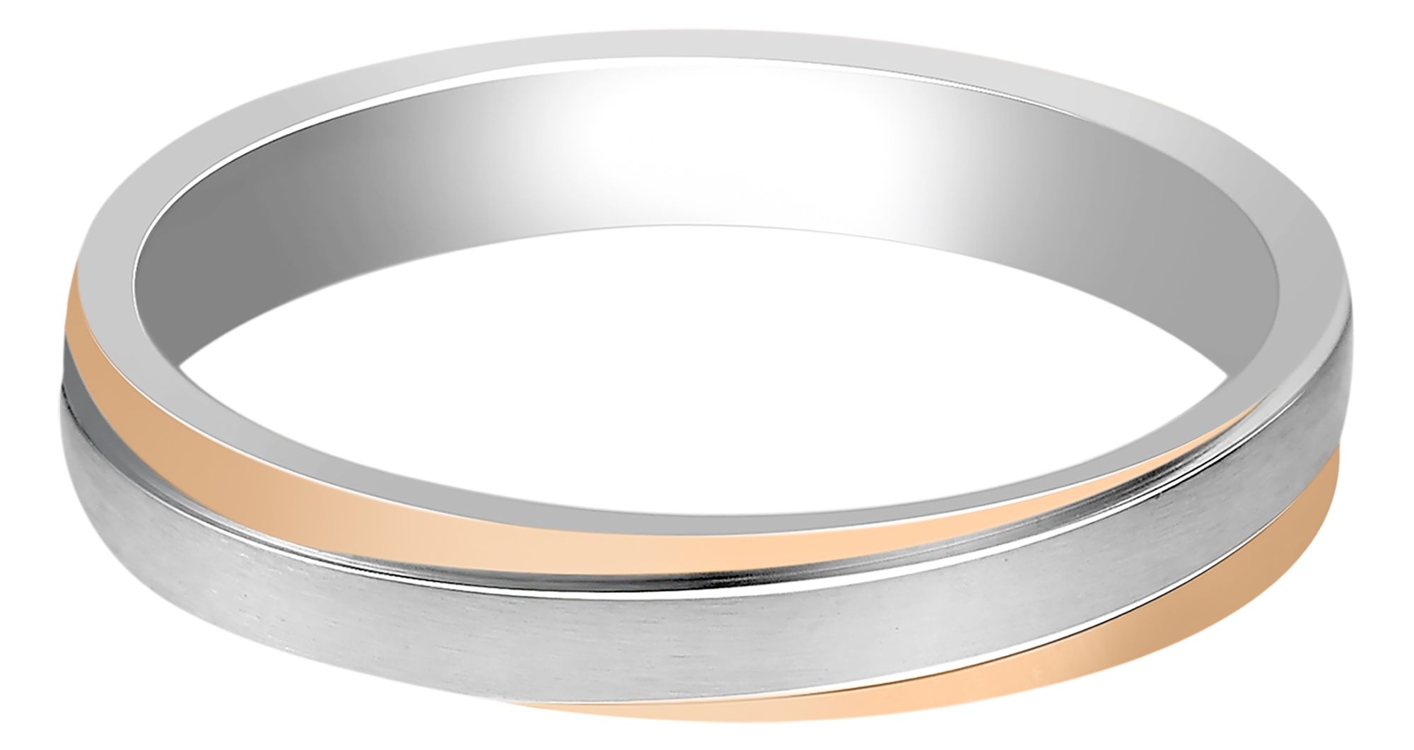 "Unity of Two" Herren-Partnerring Gr 68, Edelstahl, bicolor