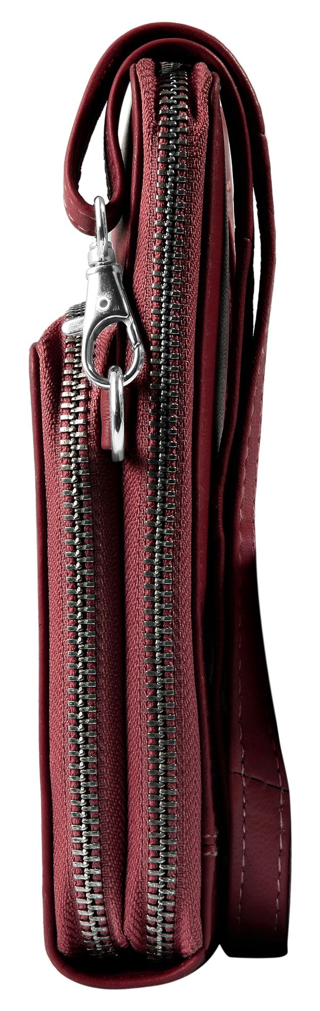 Handyumhängetasche Echtleder mit Minigeldbörse, geeignet für iPhone 15, bordeaux