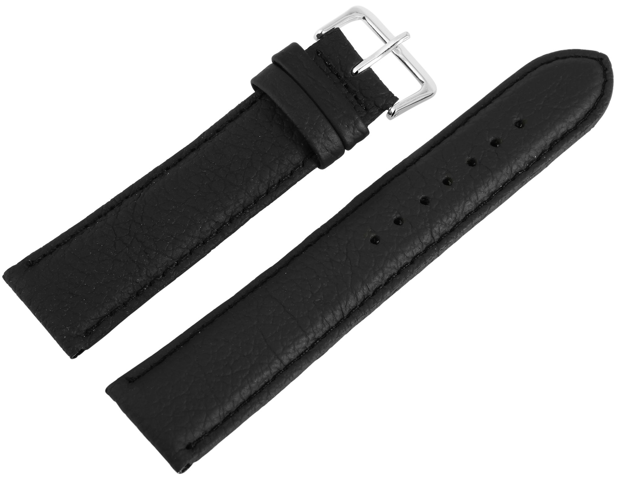 Echtleder-Uhrenarmbänder, schwarz, VE 10, 24 mm