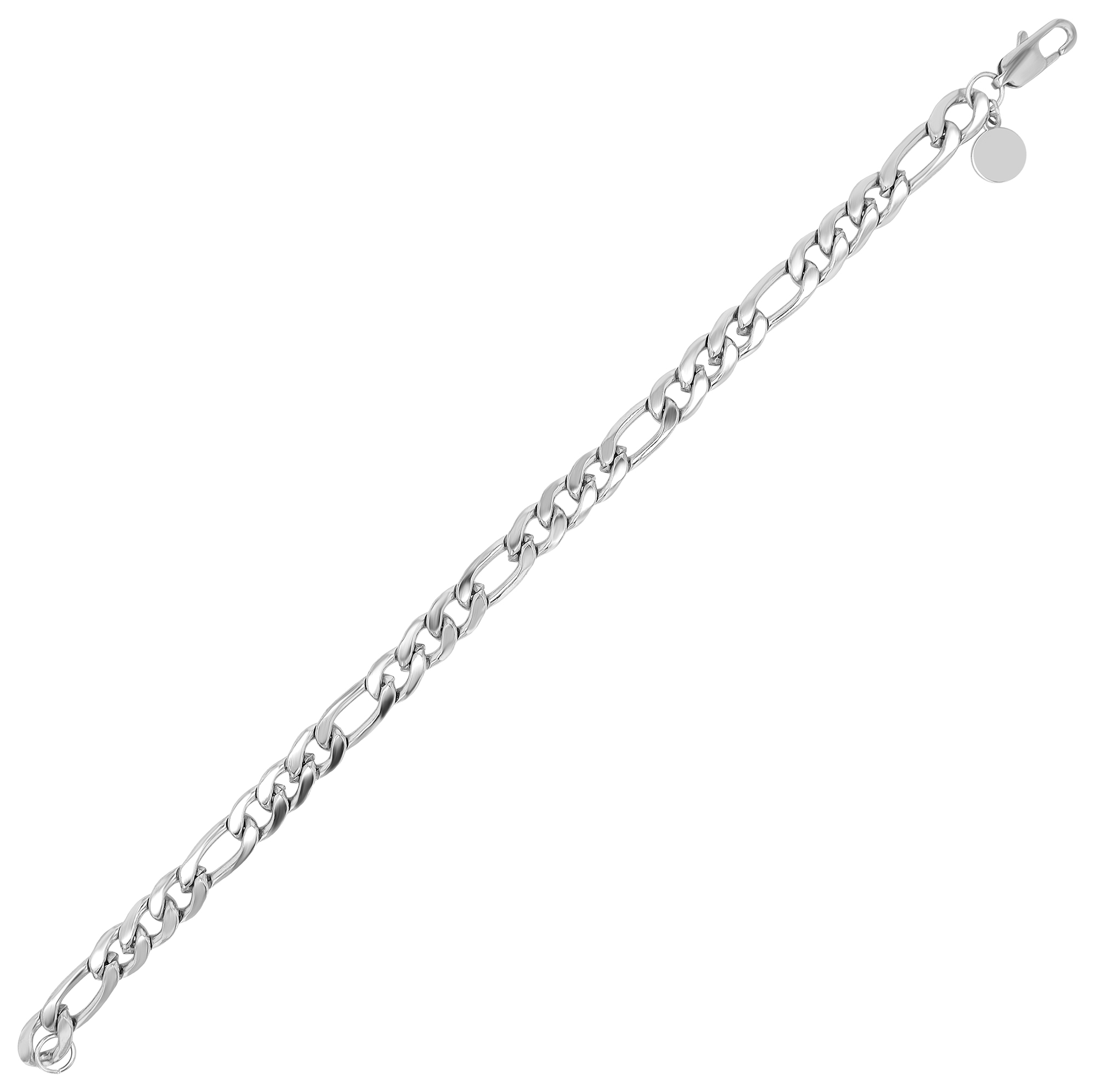 "Chico" Edelstahlarmband, 21,5 cm, Stärke 8 mm, silberfarben