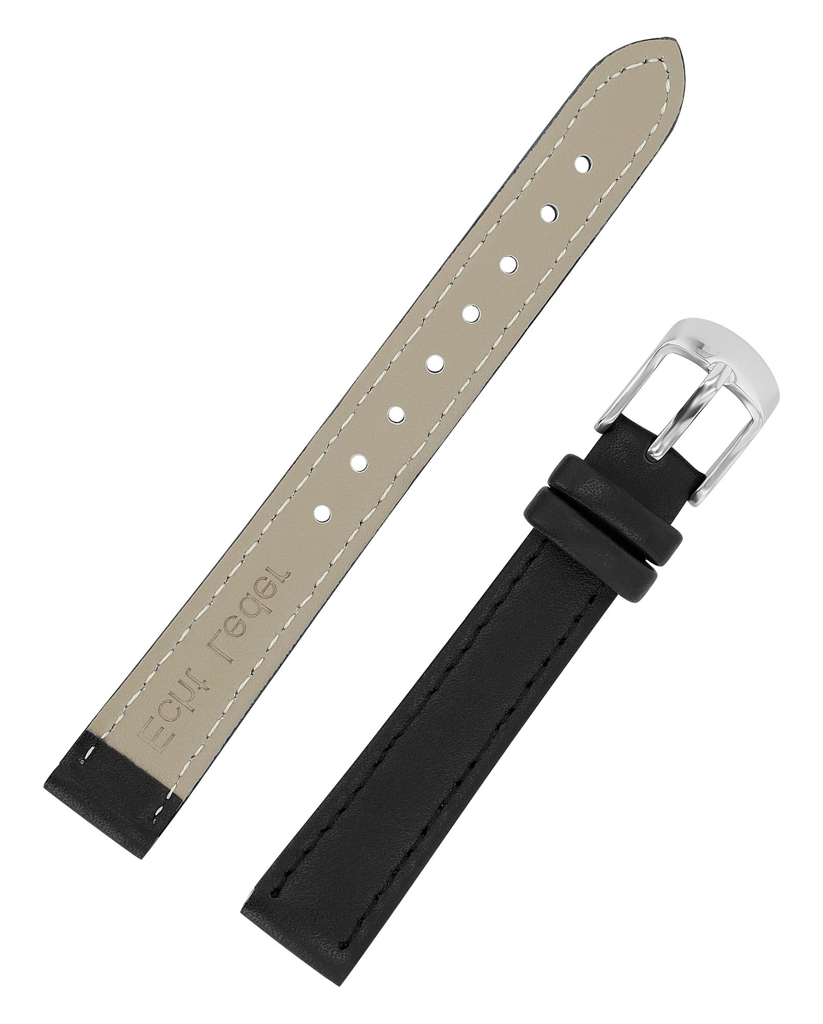 Echtleder-Uhrenarmband, schwarz, 16 mm