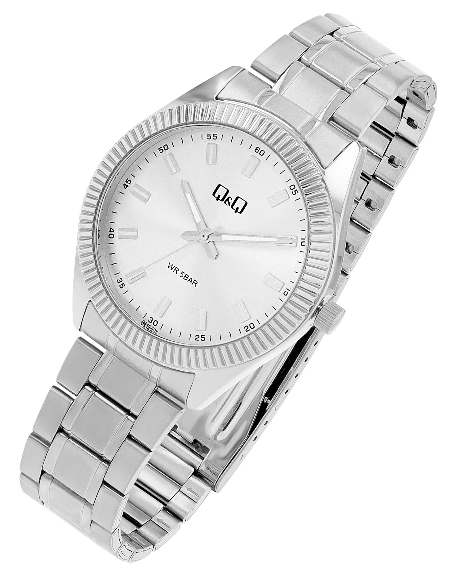 Q&Q Herrenuhr mit Edelstahlarmband, 5 Bar, silberfarben