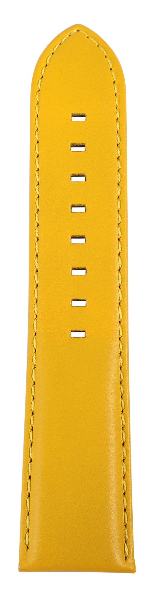 Echtleder-Uhrenarmband "super-soft", gelb, Naht, 24 mm