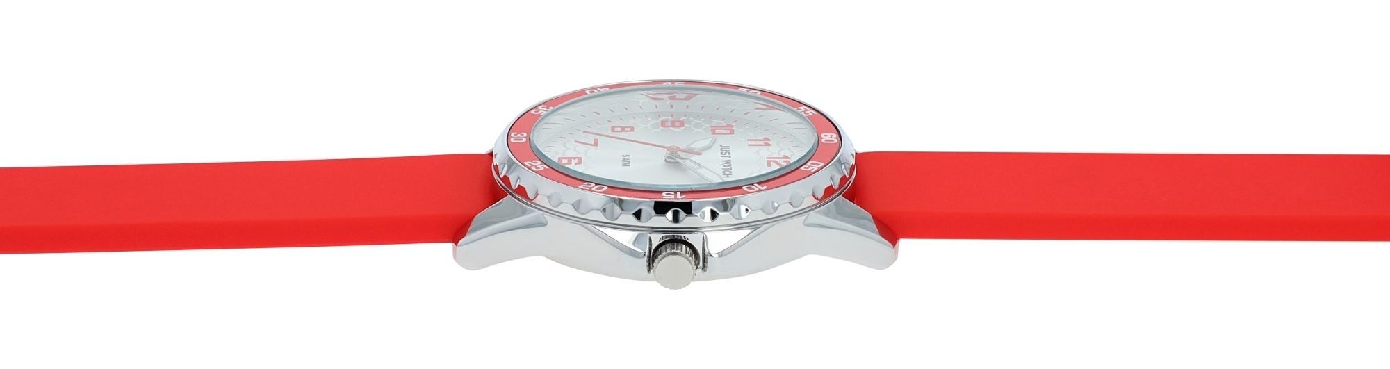 Just Watch Kinderuhr "Livia" mit Silikonarmband, 5 ATM, rot/silberfarben