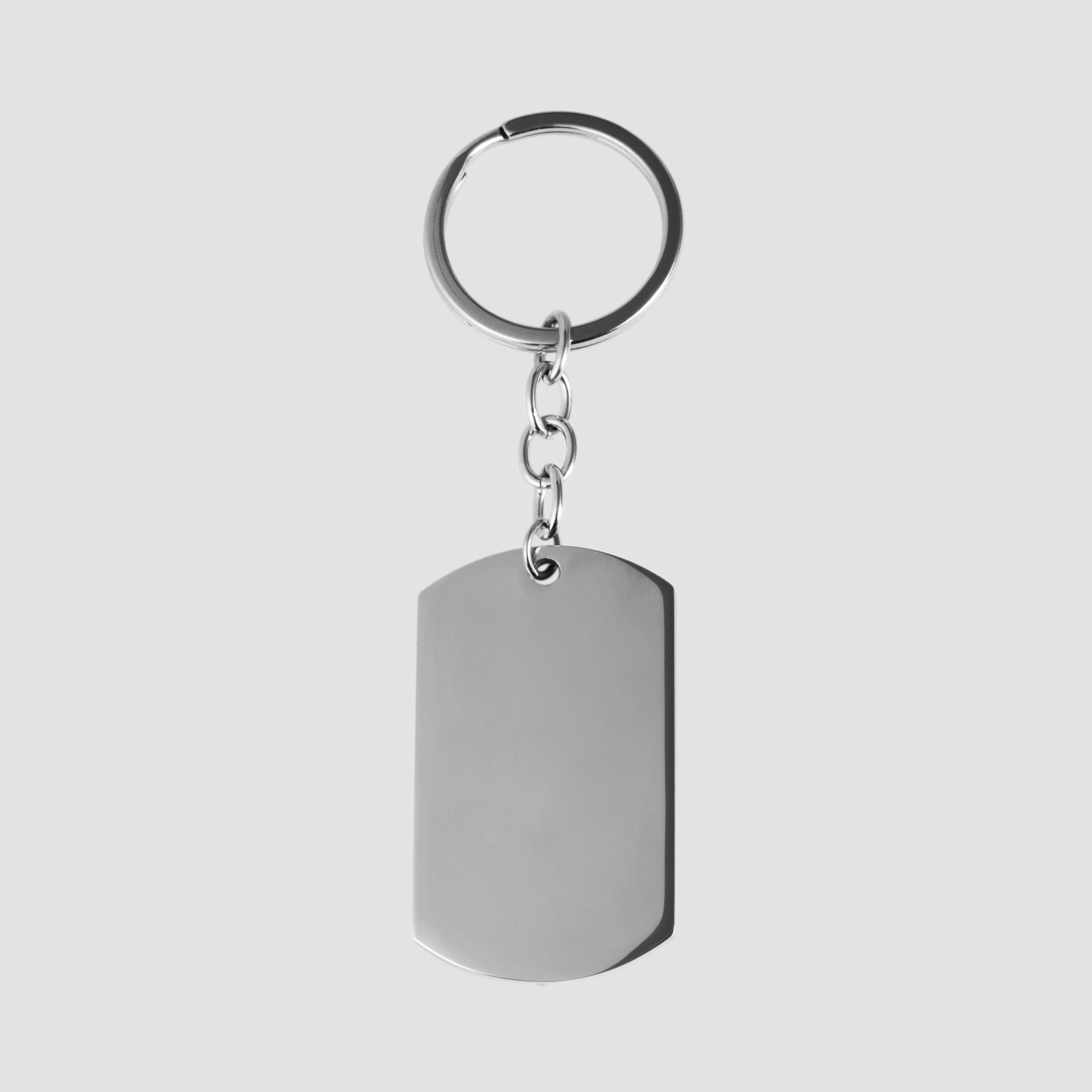 "Pelle" Edelstahl Dog Tag - Schlüsselanhänger für Gravuren, silberfarbig
