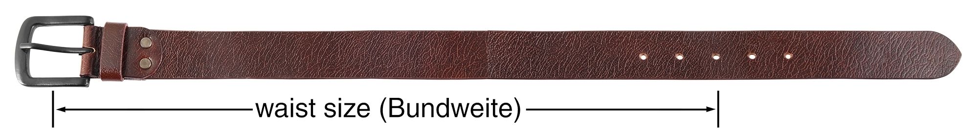 Leonardo Verrelli Echtledergürtel, Büffelleder, braun, 80 cm - 150 cm